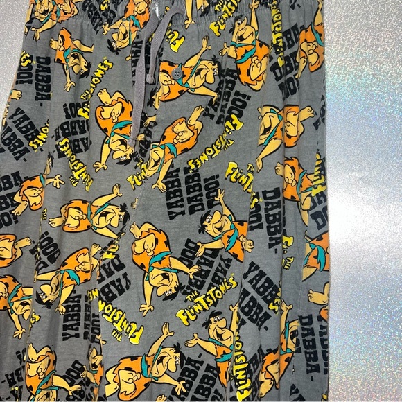 Flinstones pants yabba-dabba-doo grey orange yellow black blue Pj lounge movie - Picture 5 of 6